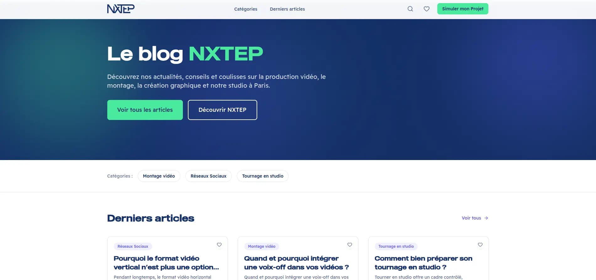 Aperçu du projet NXTEP Blog - Blog performant en architecture headless pour booster le SEO et le trafic organique.