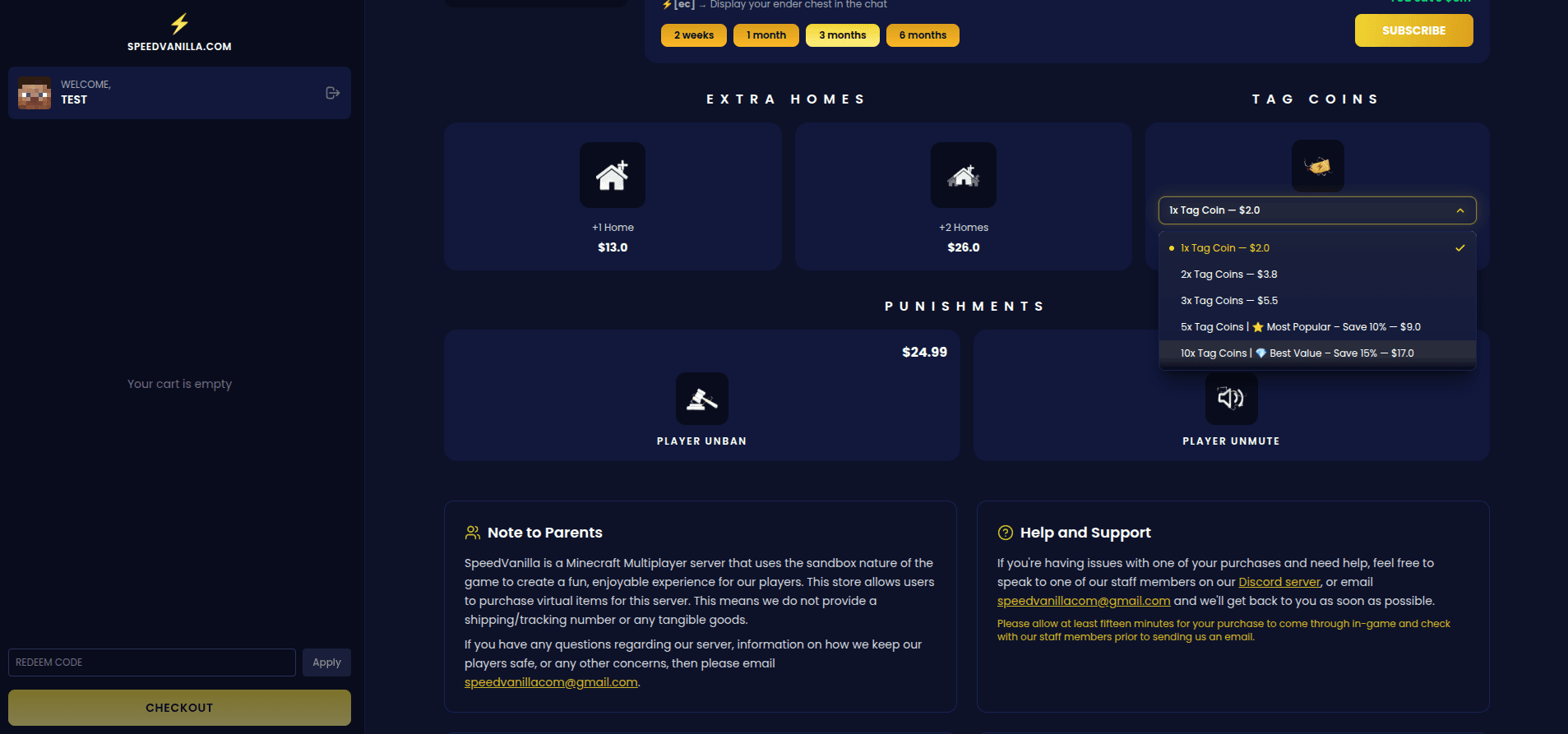 SpeedVanilla Store - Vue principale du projet
