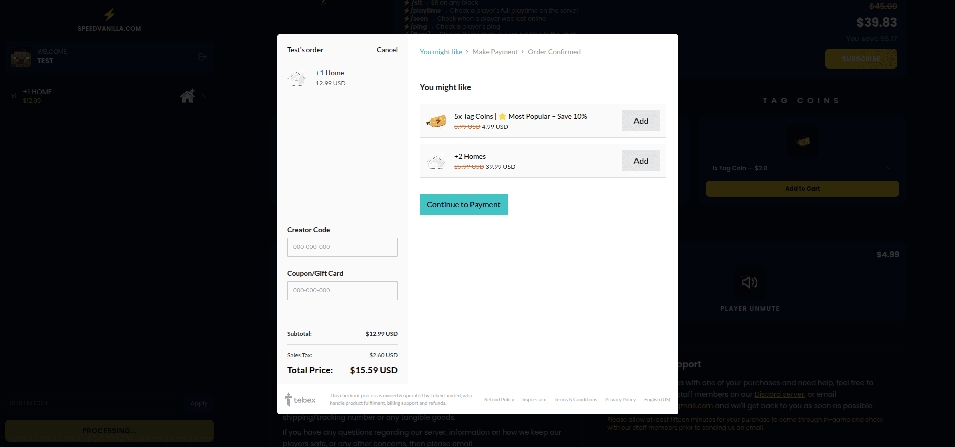 SpeedVanilla Store - Détail du projet