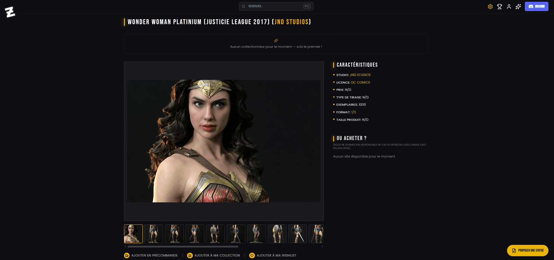 StatueAddict'Z - Vue secondaire du projet